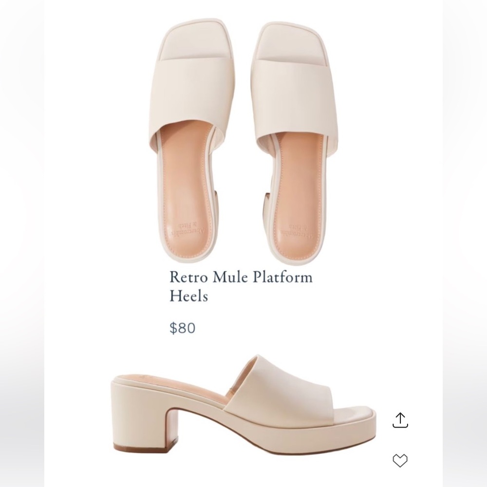 Abercrombie Retro Mule Platform Heels